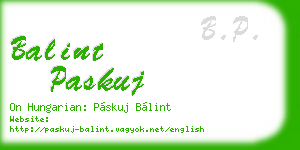 balint paskuj business card