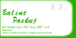 balint paskuj business card